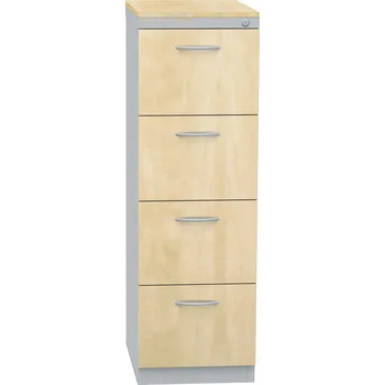 Kartotéka Registrační skříň / kartotéka A4 se 4 zásuvkami lamino, šedá/BUK