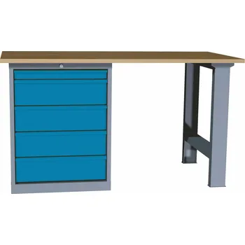 Dílenský pracovní stůl (ponk) ECONOMY SETEPS11 - šedá/modrá