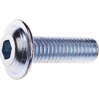 Spojovací materiál Šroub metrický půlkulatá hlava s límcem M8x16 Imbus, pevnost 10,9, zinek bílý, 10ks