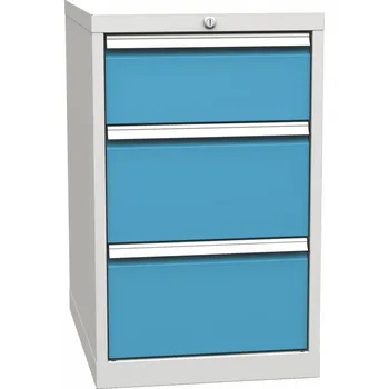 Základní kontejner, 3 zásuvky, šedá/modrá