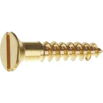 Vrut Vrut do dřeva 5,0x50 průběžná drážka, zapuštěná hlava, mosaz, 5ks