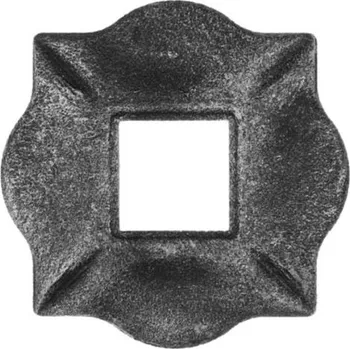 PSG Rozeta pro kovaný plot, bránu, zábradlí a mříže 44.013, 100x100 x 10 mm, otvor 30x30 mm