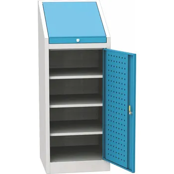 Dílenská skříňka s pultem NAR02A - šedá/modrá