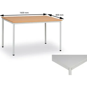 Psací stůl Jednací konferenční stůl 160x80 cm, nohy světle šedé/deska šedá, slevy