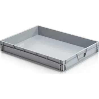 Úložný box Plastová EURO přepravka - plný úchyt, 80x60x12 cm
