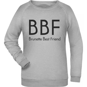 Pánská mikina TUKAN AGENCY Dámská mikina basic BBF Brunette Best Friend Barva: Šedý melír, Velikost: XS