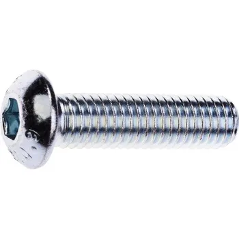 Šroub Metrický šroub půlkulatá hlava M6x10 Imbus, pevnost 10,9, zinek bílý, 15ks