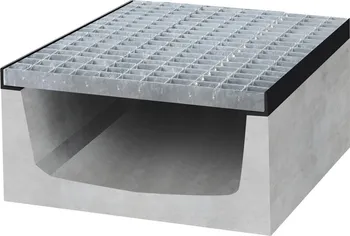 Odvodňovací žlab Gutta betonový žlab A15 s pozinkovanou mříží 500 x 400 x 300 mm