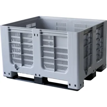 Úložný box Plastový bigbox děrovaný- 3 ližiny, 120x100x78,5 cm, objem 670 l