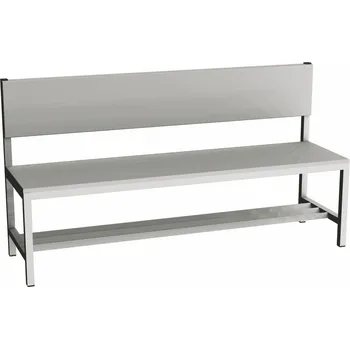 Stolička Šatnová lavice s opěradlem LAV15O, délka 1500 mm, lamino, šedá, slevy