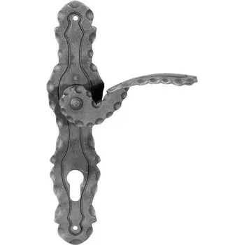 brána PSG 63.192.90 - Ozdobný štítek s klikou pro dveře a vrata, rozteč 90 mm, pravý