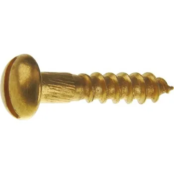 Vrut Vrut do dřeva 2,0x10 průběžná drážka, půlkulatá hlava, mosaz, 15ks