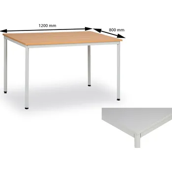 Psací stůl Jednací konferenční stůl 120x80 cm, nohy světle šedé/deska šedá, slevy