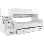 Dětská postel Max 3 - více barev (Dětská patrová postel se schůdky včetně matrace a roštu ZDARMA)