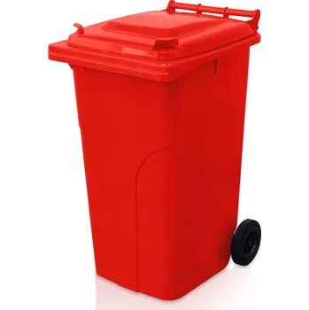 Popelnice Plastová popelnice 240 litrů, červená, slevy od více ks