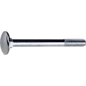 Šroub Vratový šroub M12x200, plochá široká půlkulatá hlava pevnost 4,8, zinek bílý, 15ks