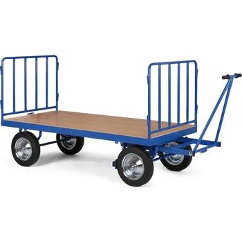 Velký plošinový vůz, 2000x1000 mm, nosnost 1500 kg, kovová čela