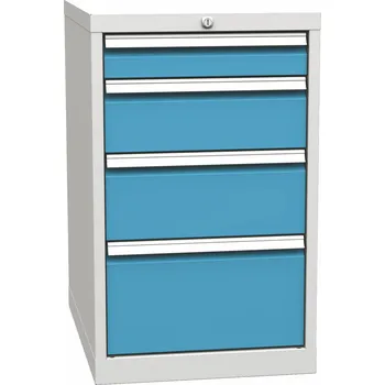 Základní kontejner, 4 zásuvky, šedá/modrá