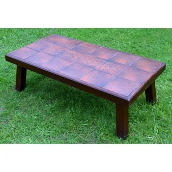 Konferenční stolek Kachlový konferenční stolek dřevěný masiv