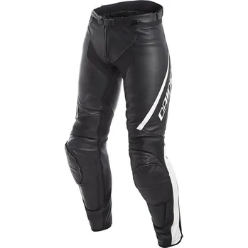 Moto kalhoty Dainese Dainese ASSEN LADY dámské kožené kalhoty černé/bílé vel.40 40