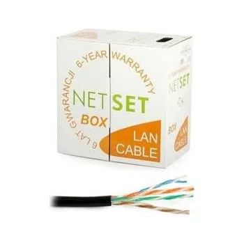 Síťový kabel Kabel UTP Cat5e PE gelový černý NETSET (venkovní) [1m]