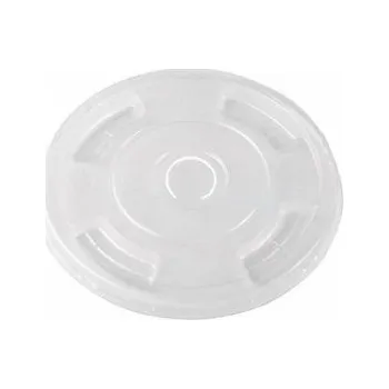 Jednorázové nádobí PLA 96mm Rovné víčko s otvorem z bioplastu (50ks)