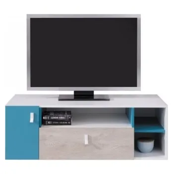 Televizní stolek Studentský televizní stolek Saturn - bílá / modrá