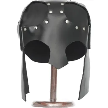 Šermířská maska Chladné Zbraně Kožená helma "BLACK KNIGHT HELMET"