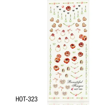 Vodolepky na zdobení nehtů - velký list 12,7 x 5,5cm HOT-323 (A)