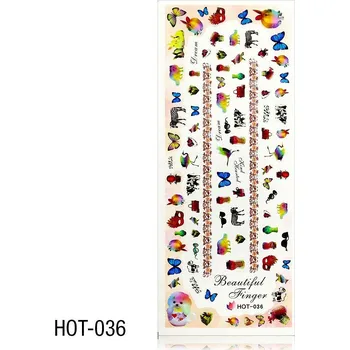 Vodolepky na zdobení nehtů - velký list 12,7 x 5,5cm HOT-036 (A)