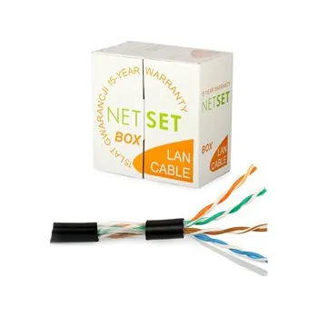 Síťový kabel Kabel UTP Cat5e PE černý NETSET (venkovní) [1m]