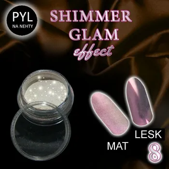 Přípravek na nehty Pyl na zdobení nehtů - Efekt Shimmer Glam 08 (A)