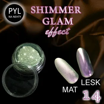 Přípravek na nehty Pyl na zdobení nehtů - Efekt Shimmer Glam 14 (A)