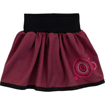 Dívčí sukně vínová lehká dívčí sukýnka s výšivkou