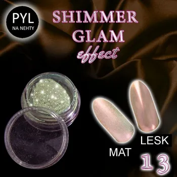 Přípravek na nehty Pyl na zdobení nehtů - Efekt Shimmer Glam 13 (A)