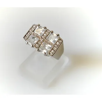 Prsten Prsten bílé zirkon kameny 3220618