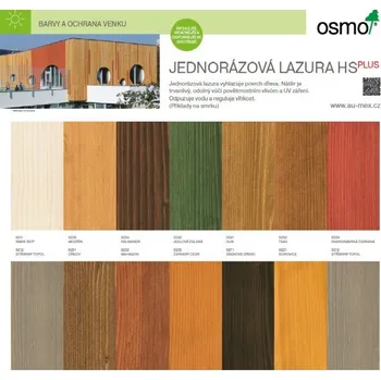 Olej na dřevo Osmo - vzorník - tablo - Jednorázová lazura HS plus