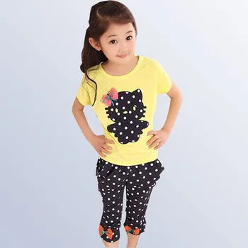 Tričko s kočičkou a tepláčky Věk: 8T, Barva: Žlutá