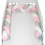 Baby Nellys pletený cop růžový/bílý/šedý