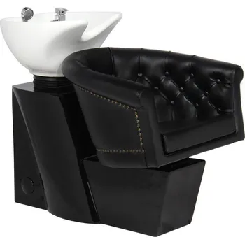 Kadeřnické křeslo Kadeřnický mycí box LONDÝN - černý
