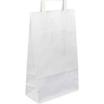 Dárková taška Taška papírová 18 x 8 x 22 cm, ploché ucho, bílá