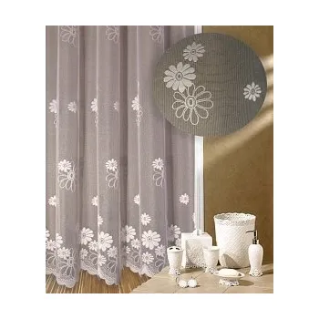 Záclona Záclona kusová Květy výška 220cm, šířka 200cm bílá