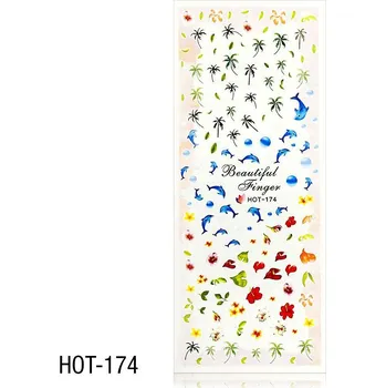 Vodolepky na zdobení nehtů - velký list 12,7 x 5,5cm HOT-174 (A)