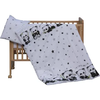 Povlečení Scarlett Panda bílé 100 x 135, 40 x 60 cm zipový uzávěr