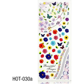 Vodolepky na zdobení nehtů - velký list 12,7 x 5,5cm HOT-030a (A)