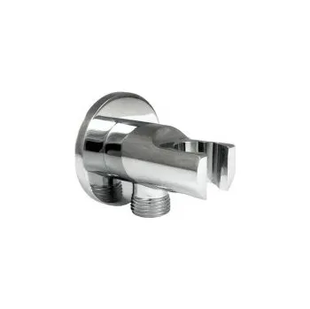 Sprchová hadice stěnová přípojka sprchové hadice s držákem - celokovová - ASSO