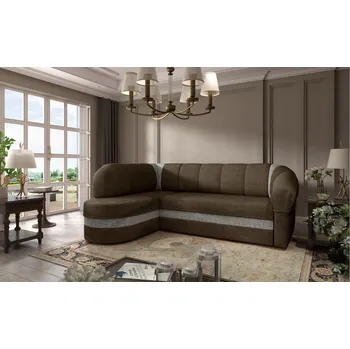 Sedací souprava Rozkládací rohová sedačka BENANO hnědá / šedá