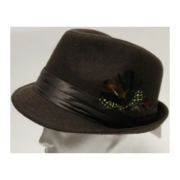 Klobouk Klobouk s peříčkem, Velikost: 57 cm, Barva Hnědá Gift3 HT-1073-4