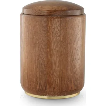 Smuteční dekorace Urna dřevěná dubová s ozdobným podstavcem