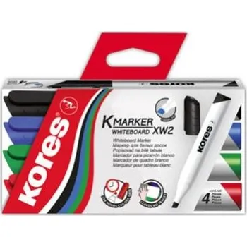 Popisovač stíratelný Kores K-Marker, 3 - 5 mm, sada 4 ks